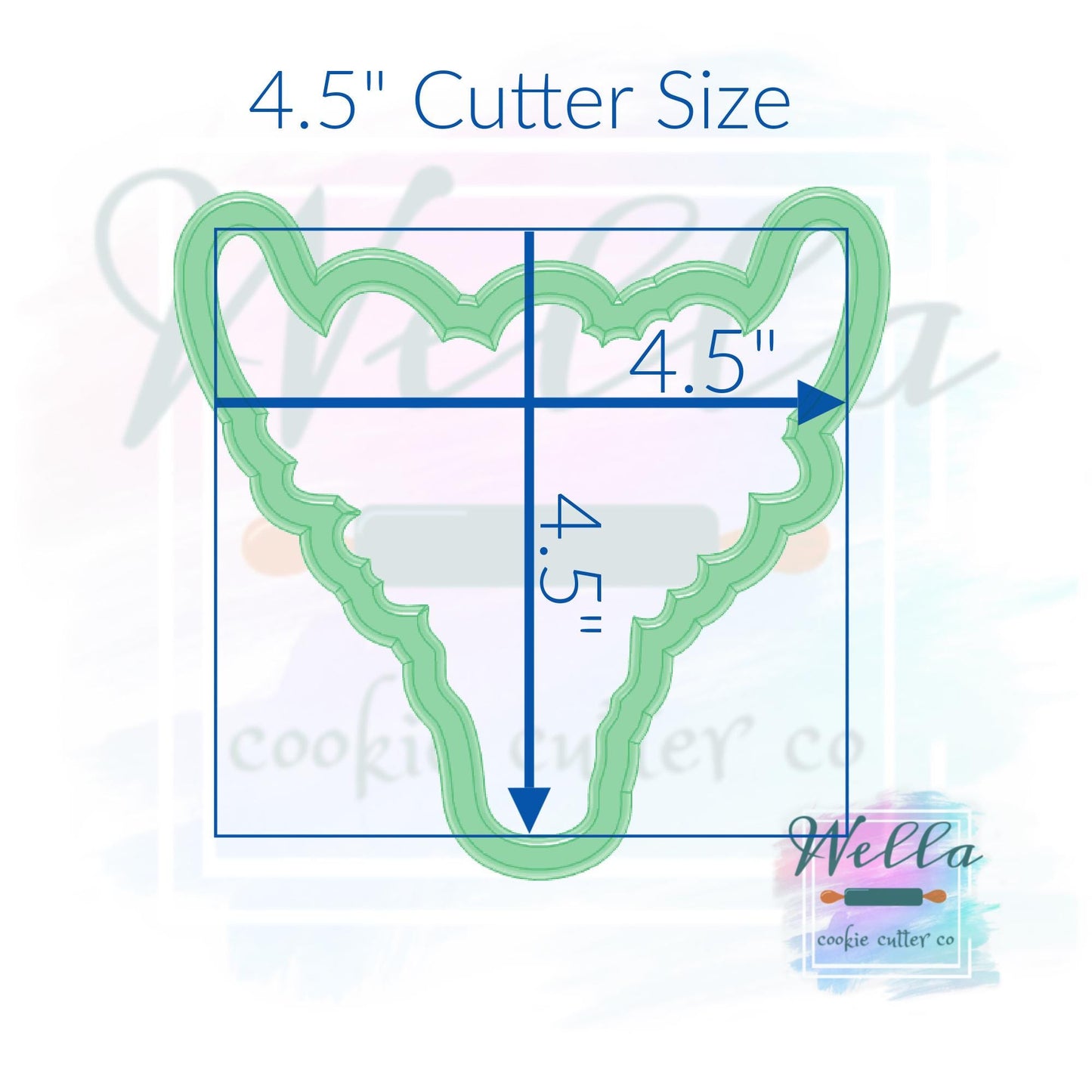 Floral Cow Skull Cookie Cutter