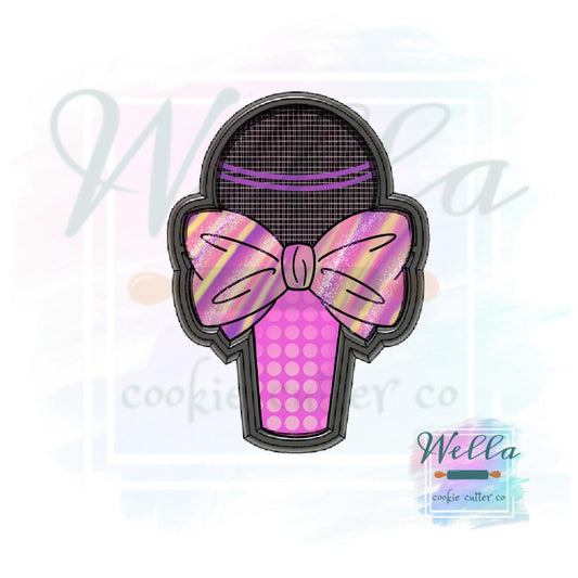 Microphone with Bow Cookie Cutter