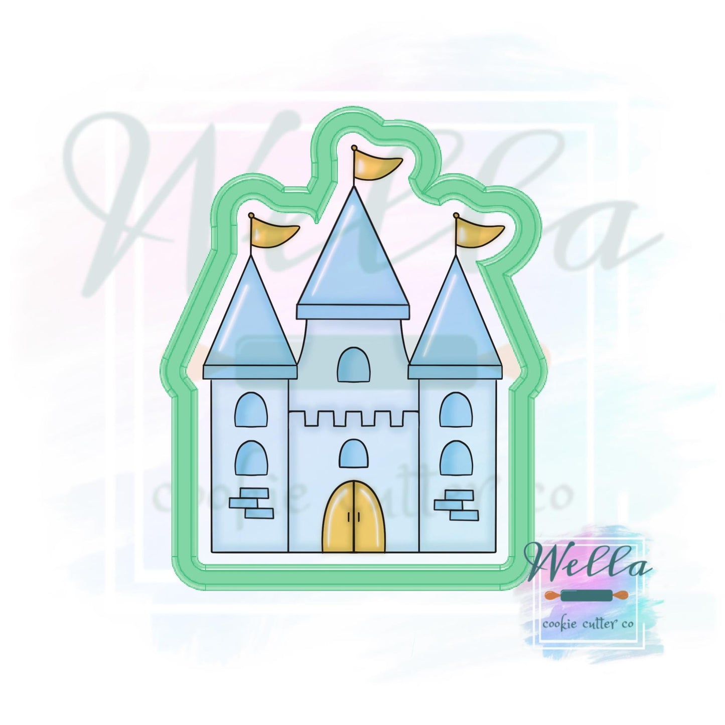 Princess Castle with Flags Cookie Cutter