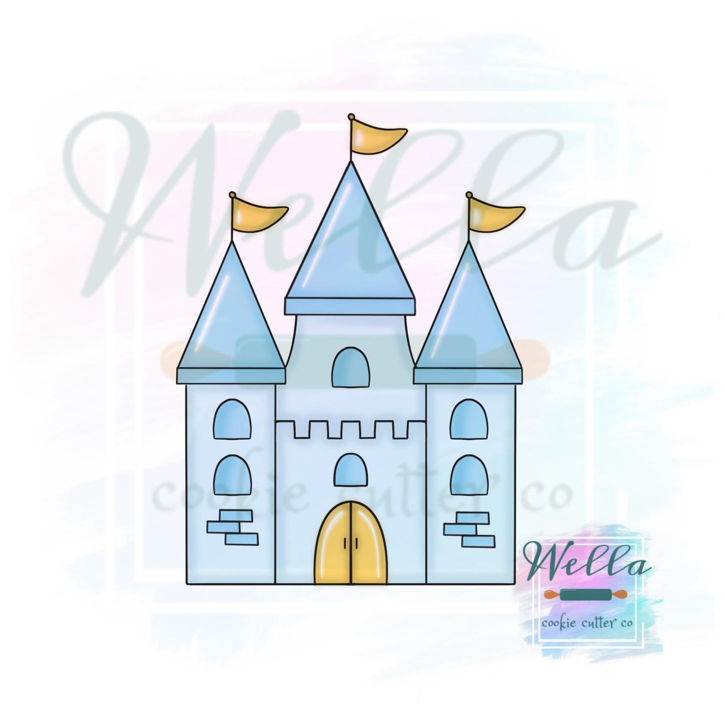 Princess Castle with Flags Cookie Cutter