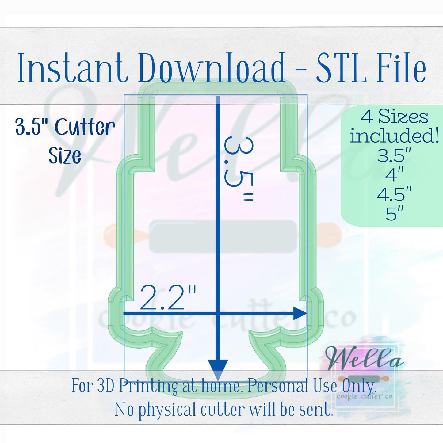 Digital STL File - Cake on Stand #2 Cookie Cutter - 4 Sizes Included