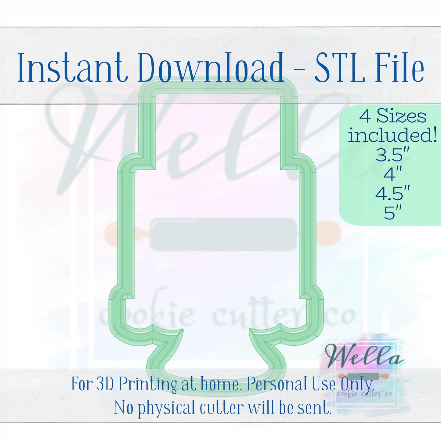 Digital STL File - Cake on Stand #2 Cookie Cutter - 4 Sizes Included