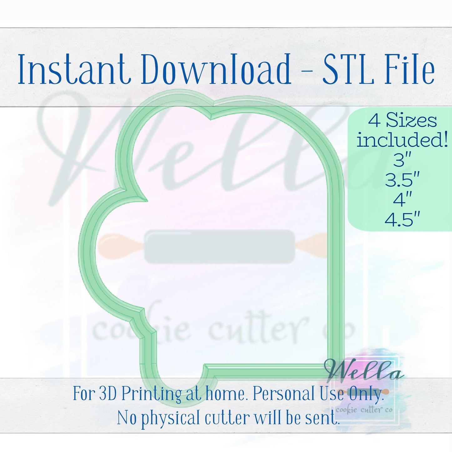Digital STL File - Balloon Arch Plaque Cookie Cutter - 4 Sizes Included