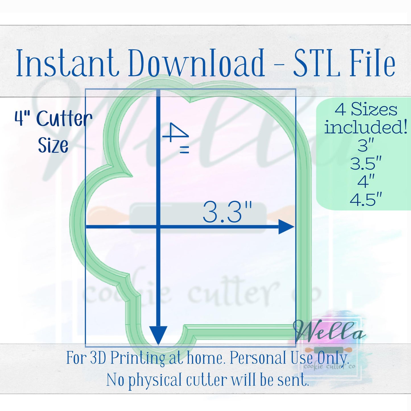 Digital STL File - Balloon Arch Plaque Cookie Cutter - 4 Sizes Included