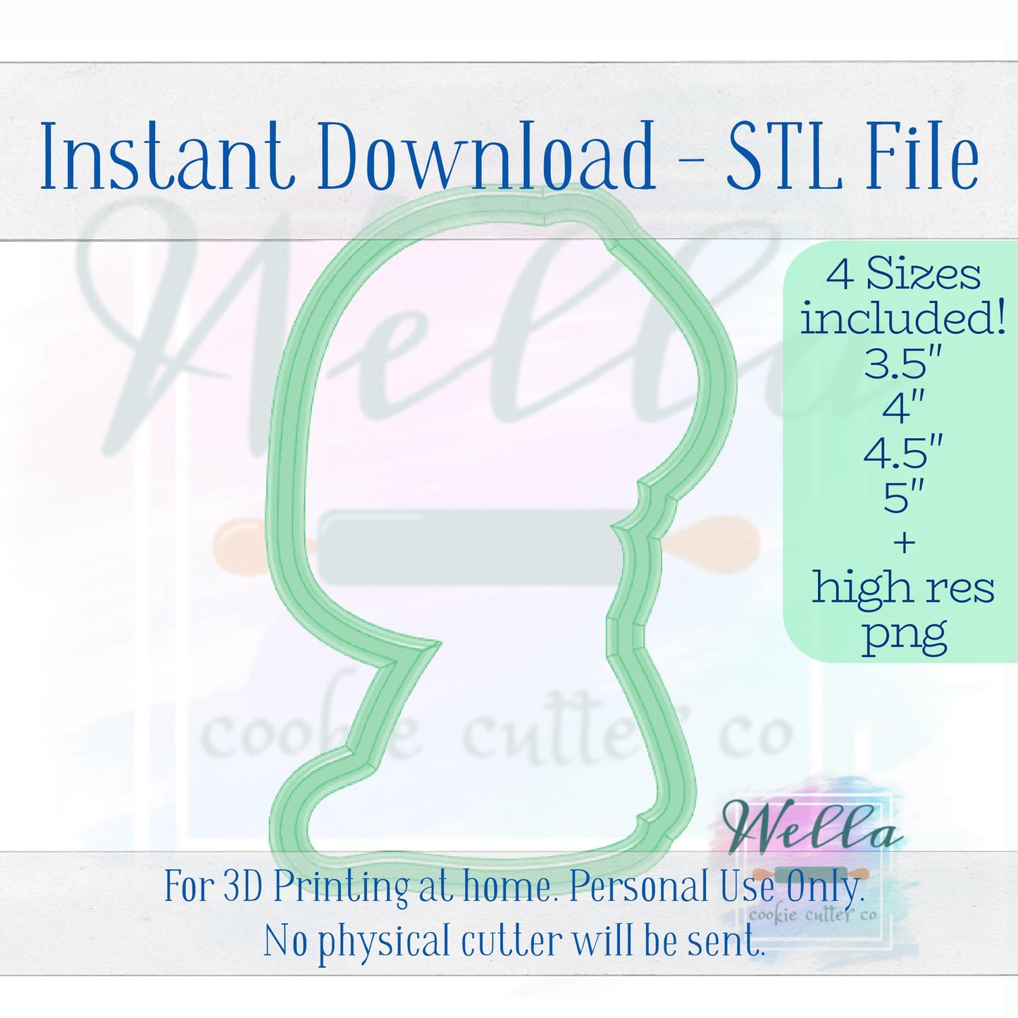 Digital STL File - Communion Girl Praying Cookie Cutter - 4 Sizes Included