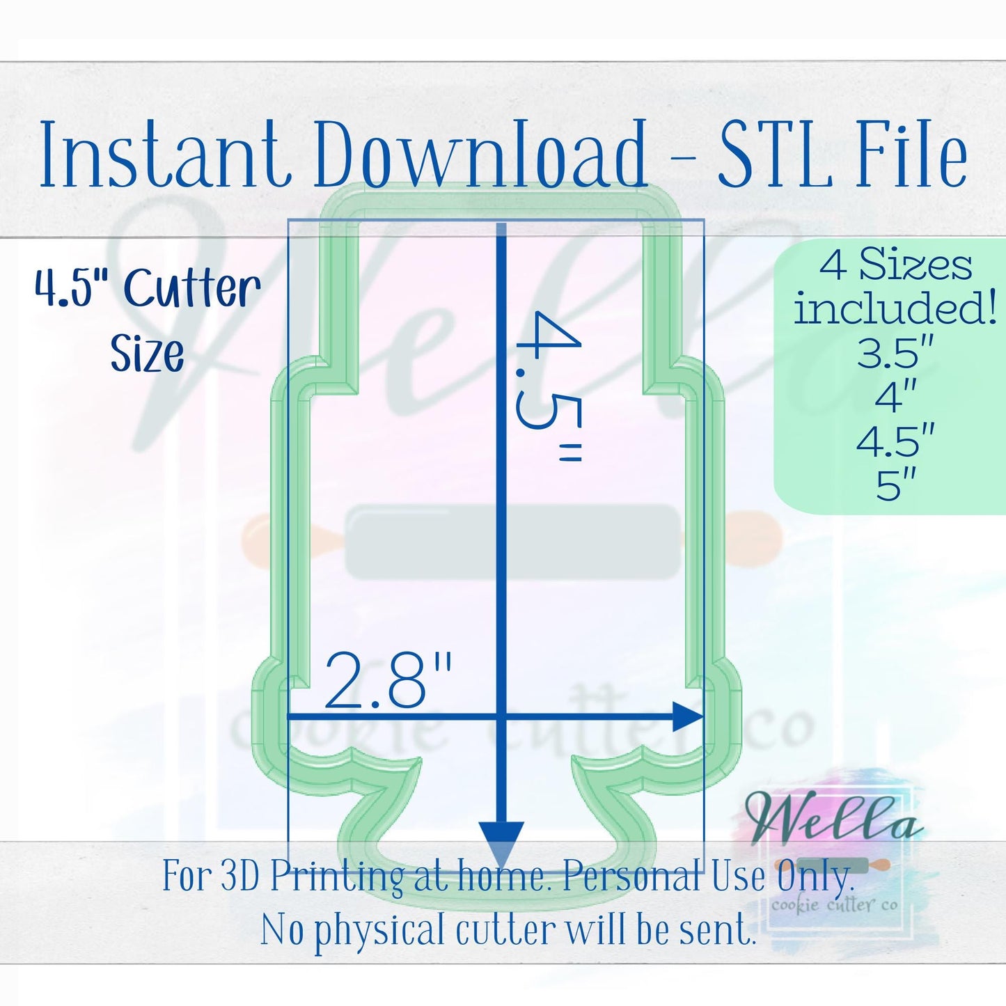 Digital STL File - Cake on Stand #2 Cookie Cutter - 4 Sizes Included
