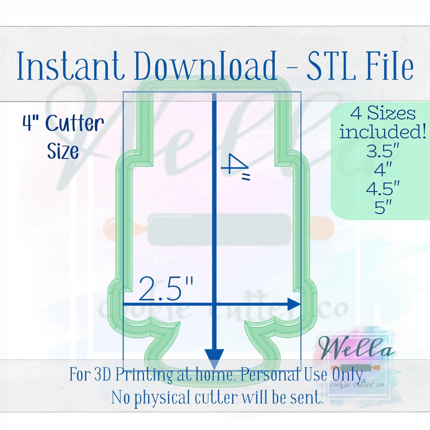 Digital STL File - Cake on Stand #2 Cookie Cutter - 4 Sizes Included