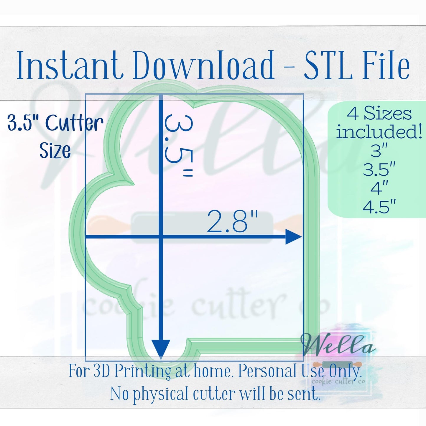 Digital STL File - Balloon Arch Plaque Cookie Cutter - 4 Sizes Included
