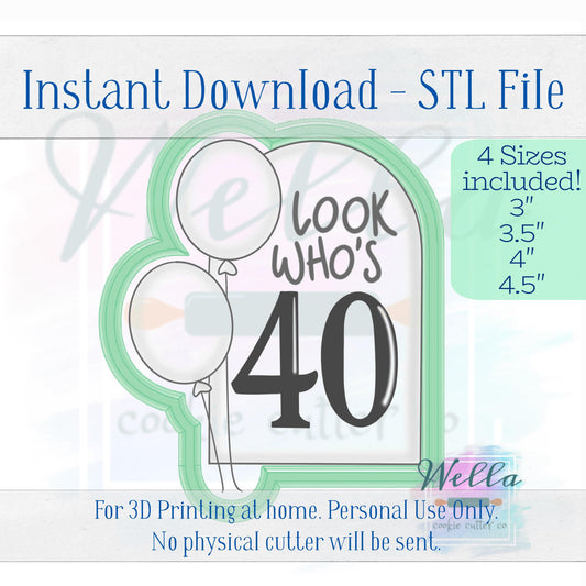 Digital STL File - Balloon Arch Plaque Cookie Cutter - 4 Sizes Included