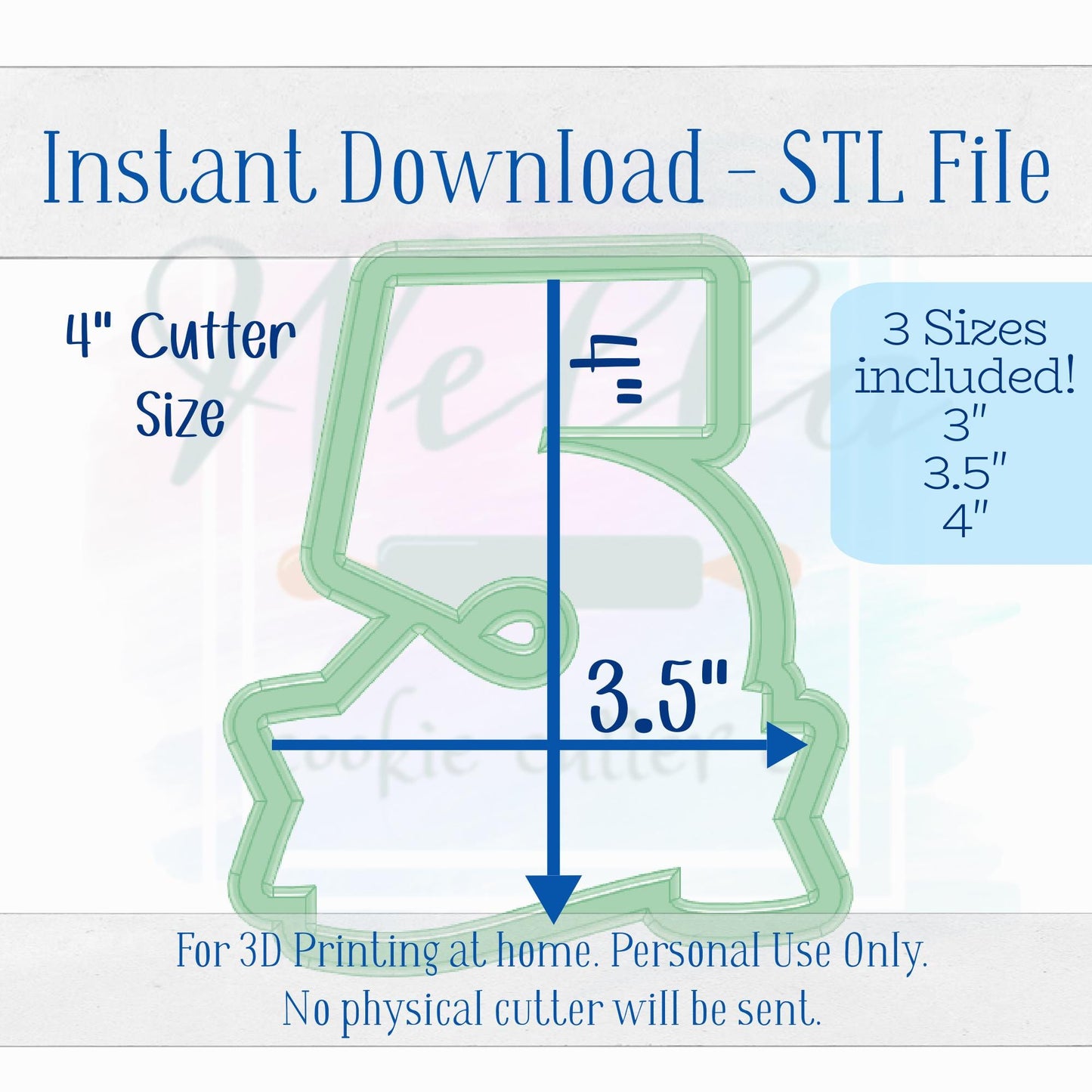 Digital STL File - Number 5 with Banner Cookie Cutter - 3 Sizes