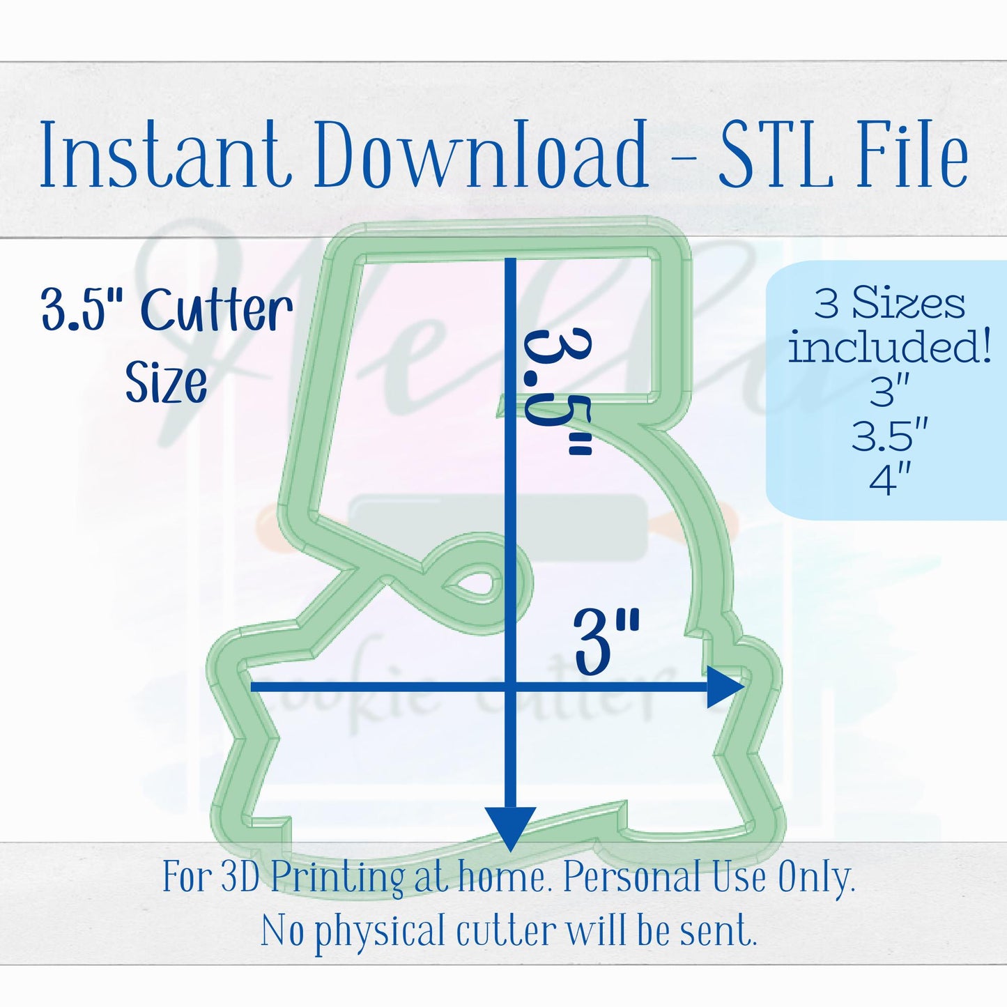 Digital STL File - Number 5 with Banner Cookie Cutter - 3 Sizes