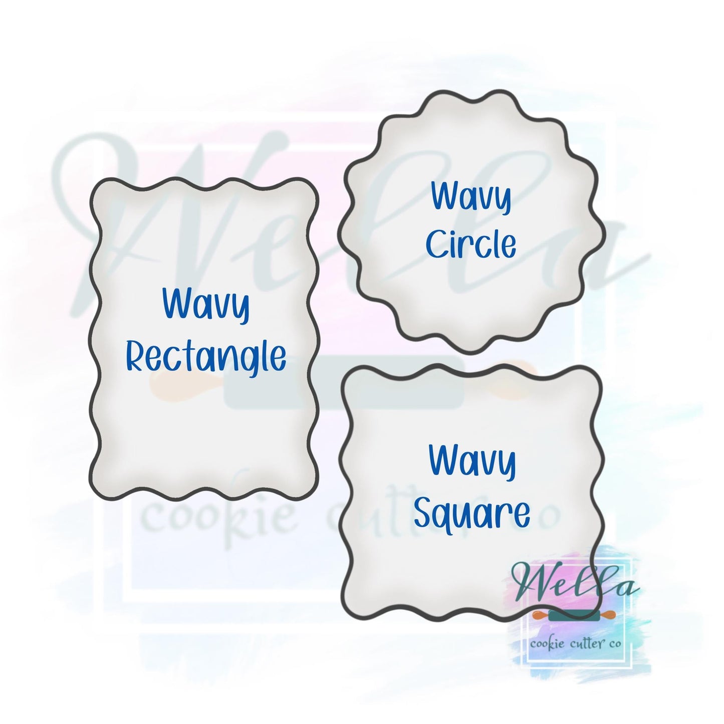 Wavy Plaque Set Cookie Cutters - Set of 3