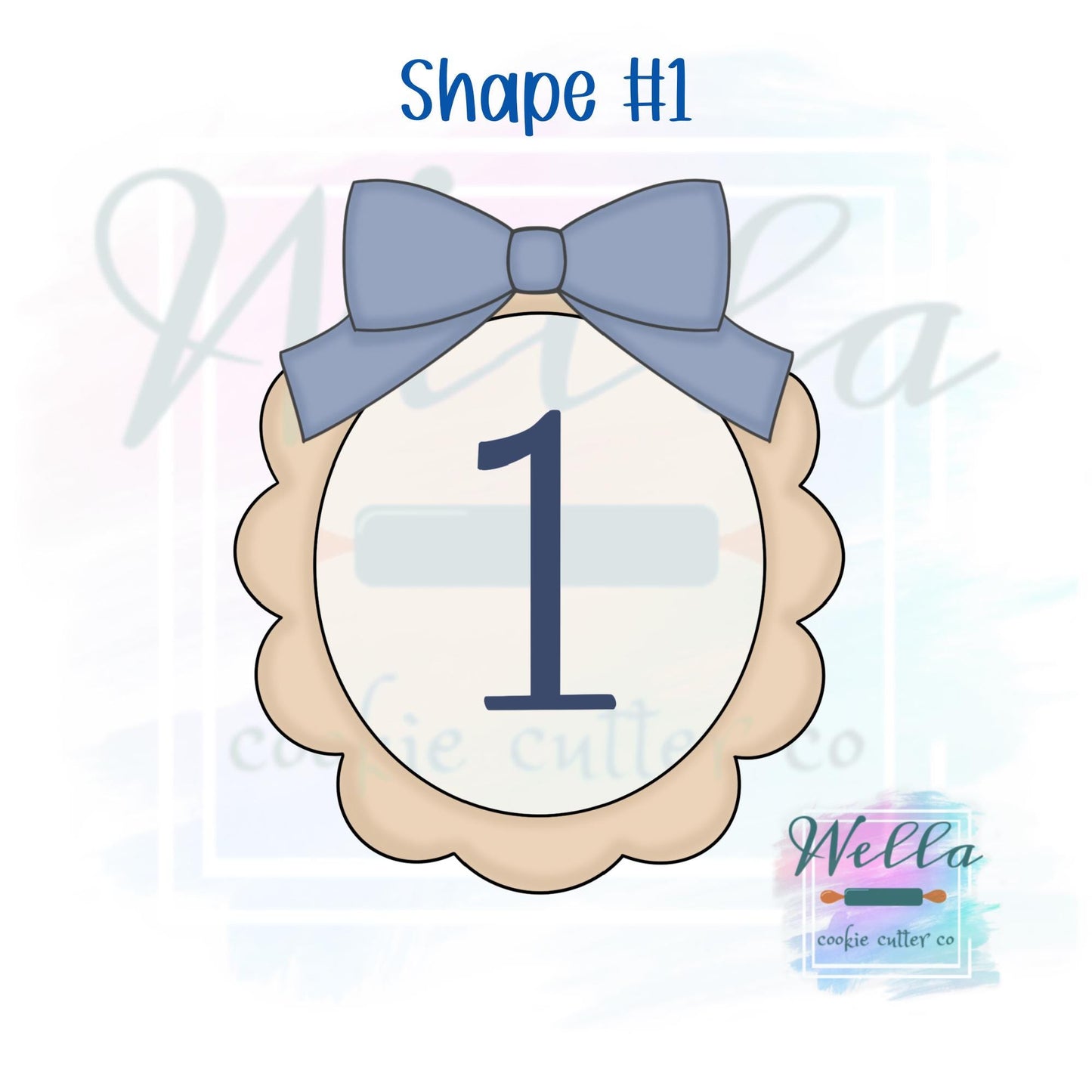 Anna Scalloped Bow Plaque Set Cookie Cutters - 2 Shape Options