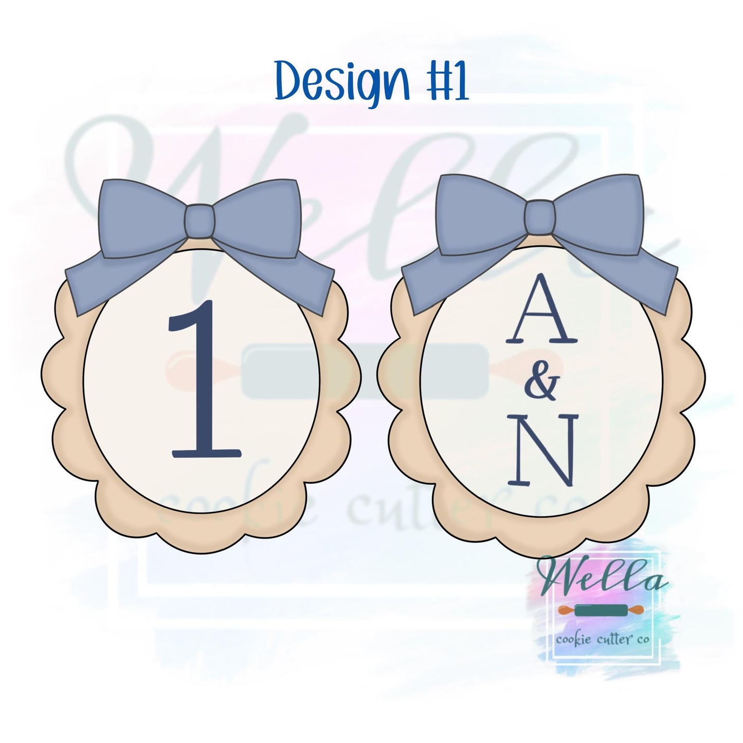Anna Scalloped Bow Plaque Set Cookie Cutters - 2 Shape Options