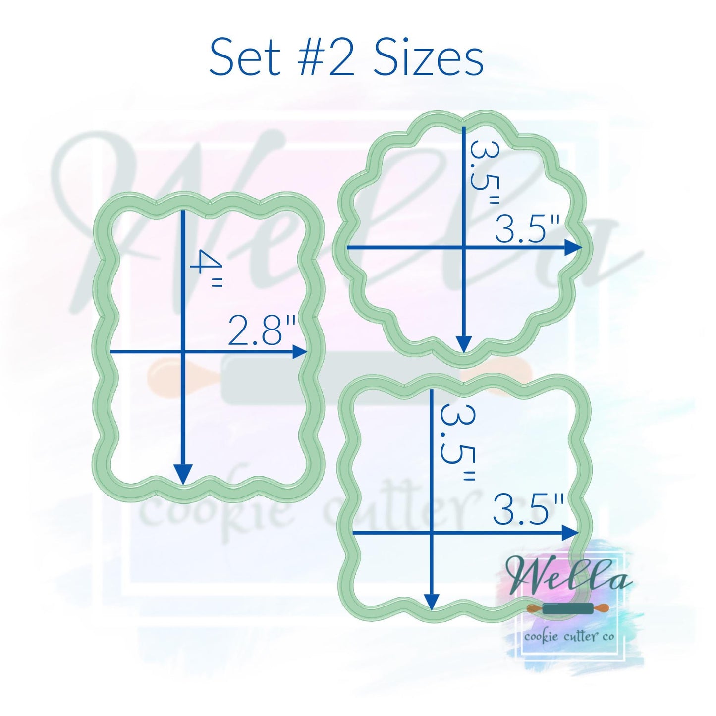 Wavy Plaque Set Cookie Cutters - Set of 3