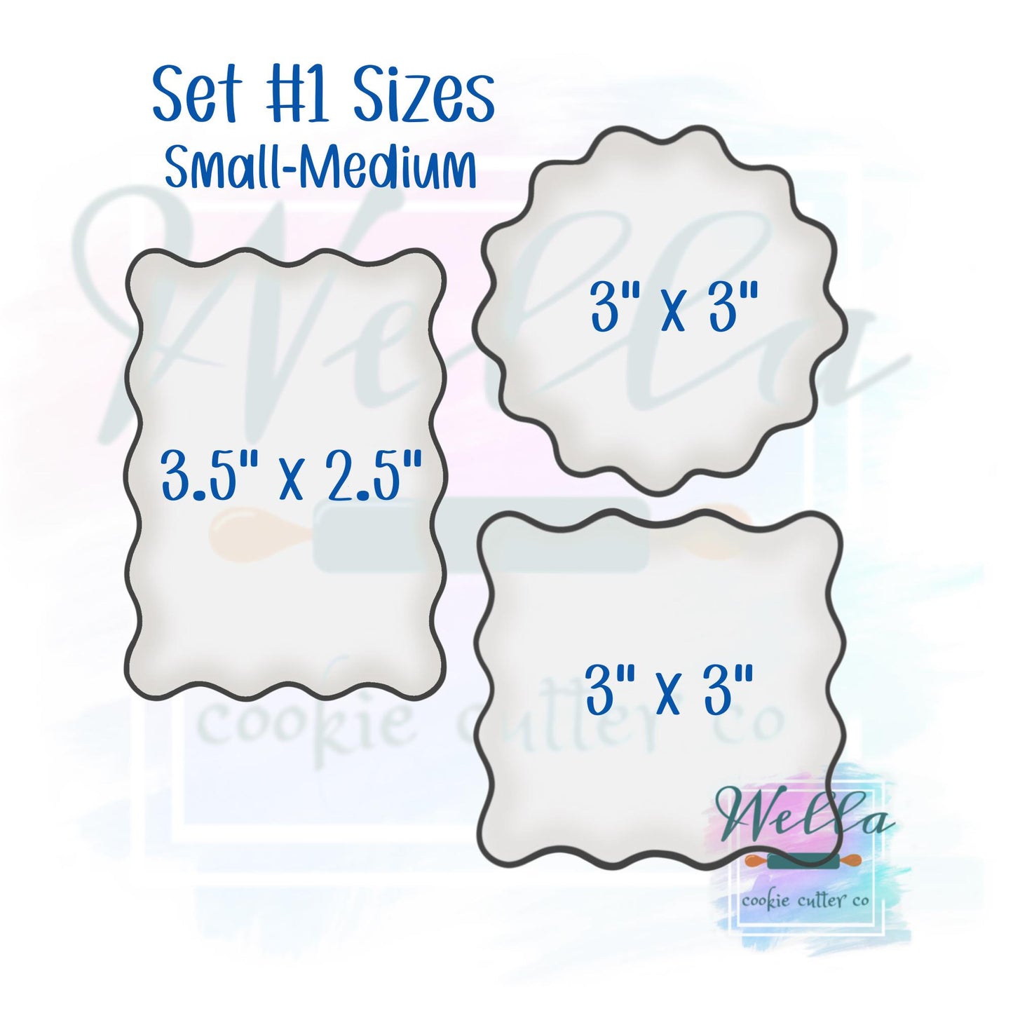 Wavy Plaque Set Cookie Cutters - Set of 3