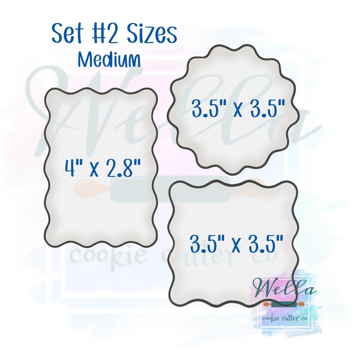 Wavy Plaque Set Cookie Cutters - Set of 3