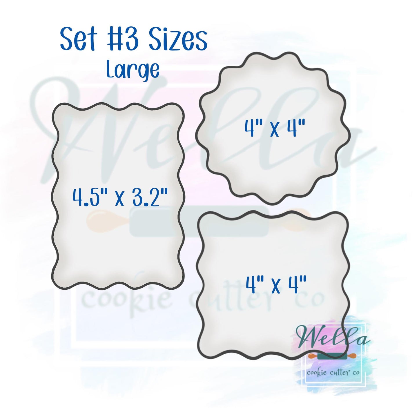 Wavy Plaque Set Cookie Cutters - Set of 3