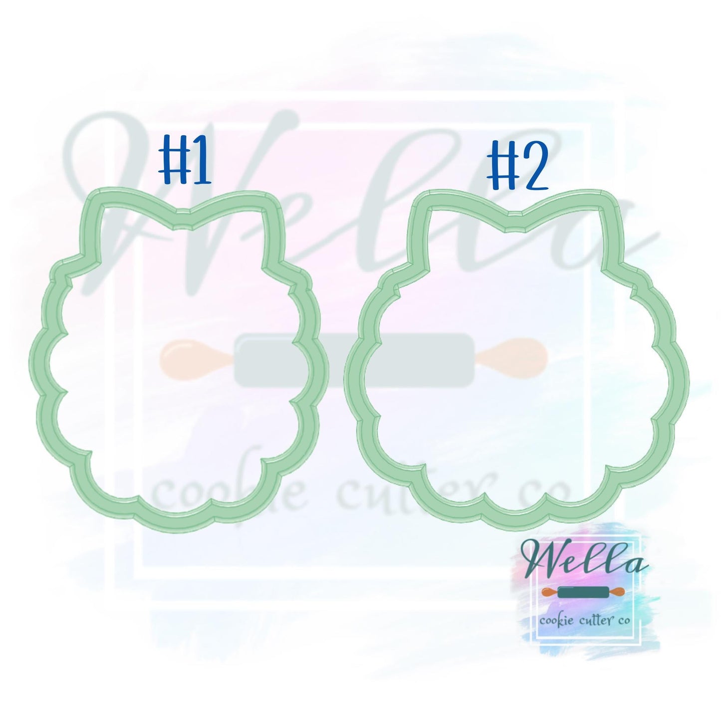 Anna Scalloped Bow Plaque Set Cookie Cutters - 2 Shape Options