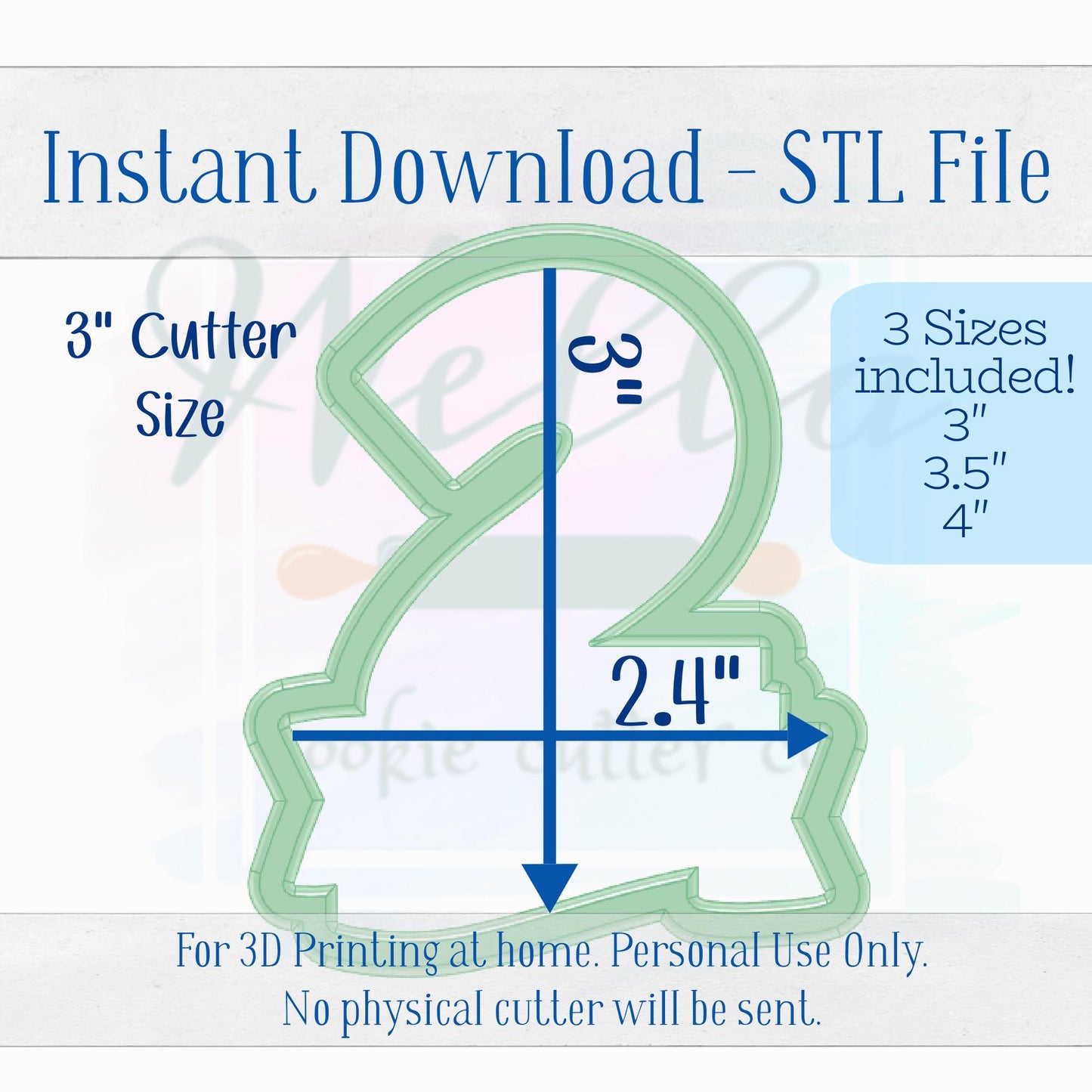Digital STL File - Number 2 with Banner Cookie Cutter - 3 Sizes