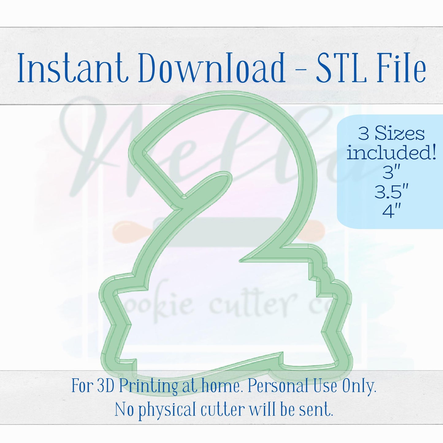 Digital STL File - Number 2 with Banner Cookie Cutter - 3 Sizes