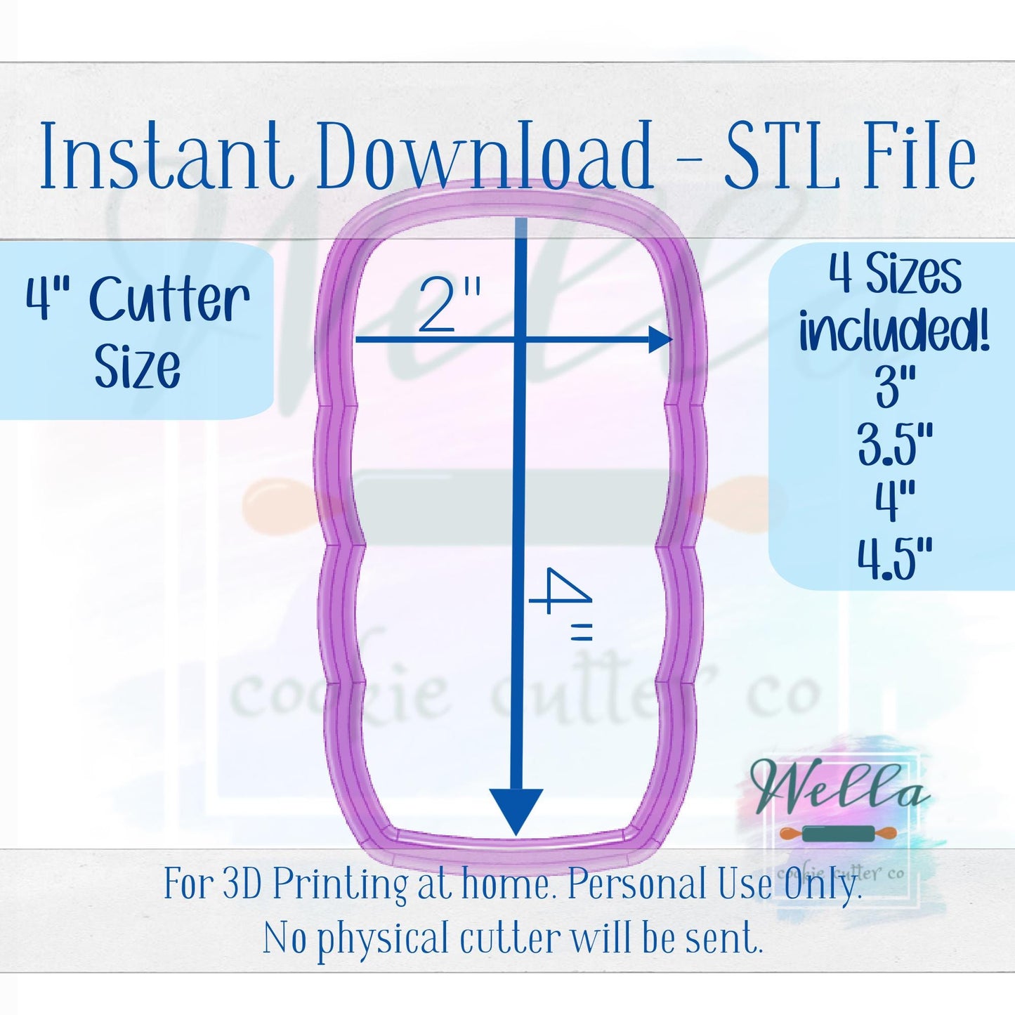 Digital STL File - Sleeping Bag Cookie Cutter - 4 Sizes