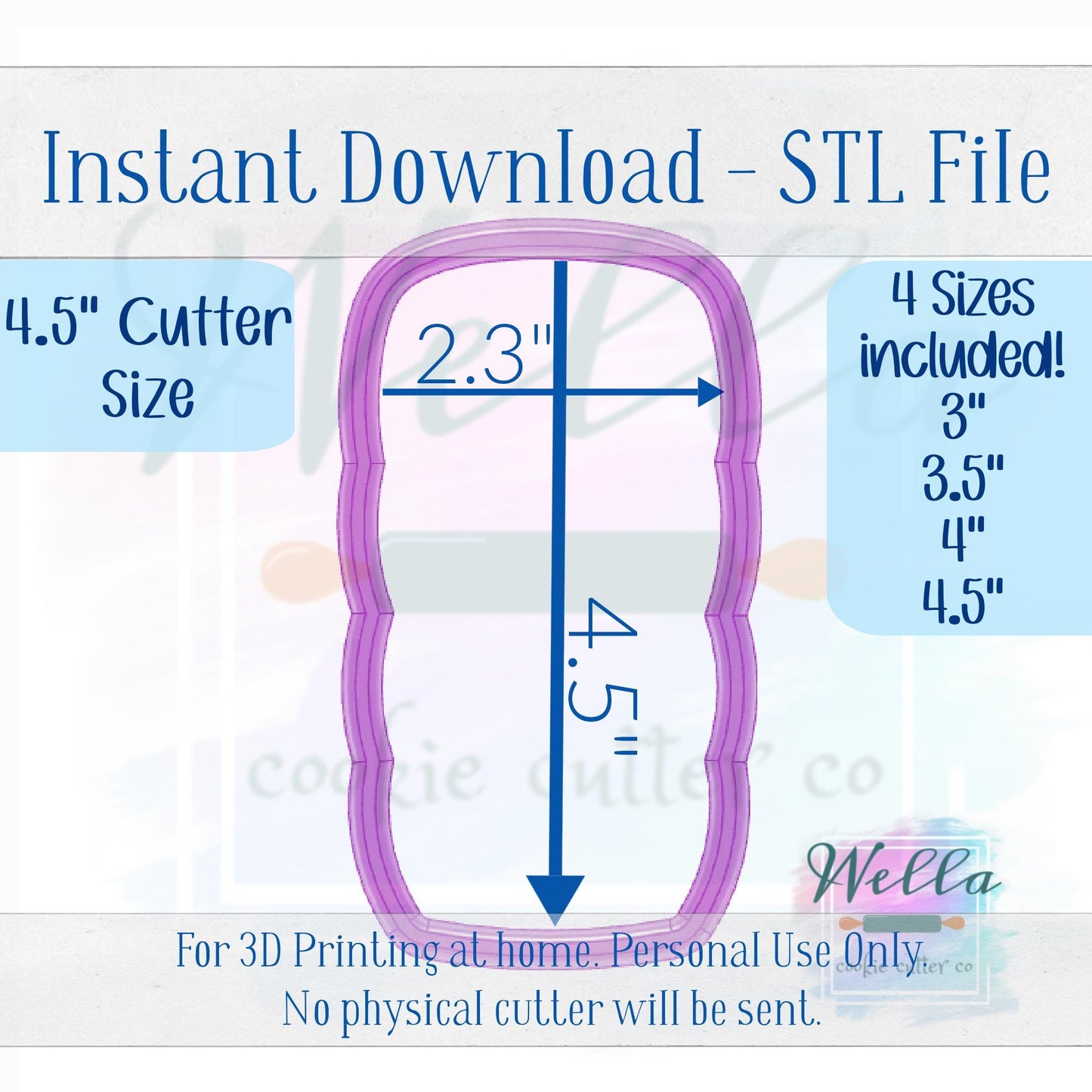 Digital STL File - Sleeping Bag Cookie Cutter - 4 Sizes