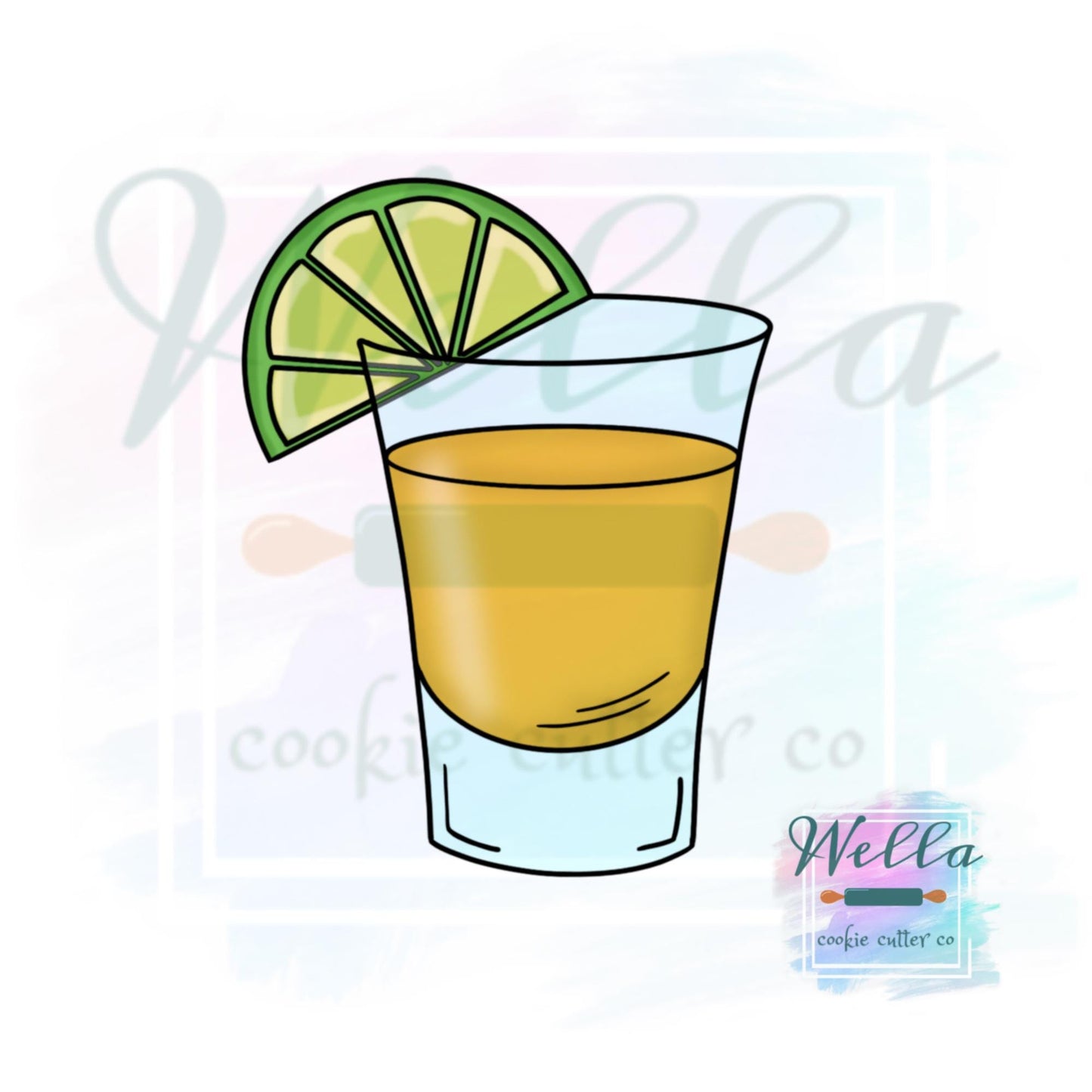 Tequila Shot with Lime Cookie Cutter