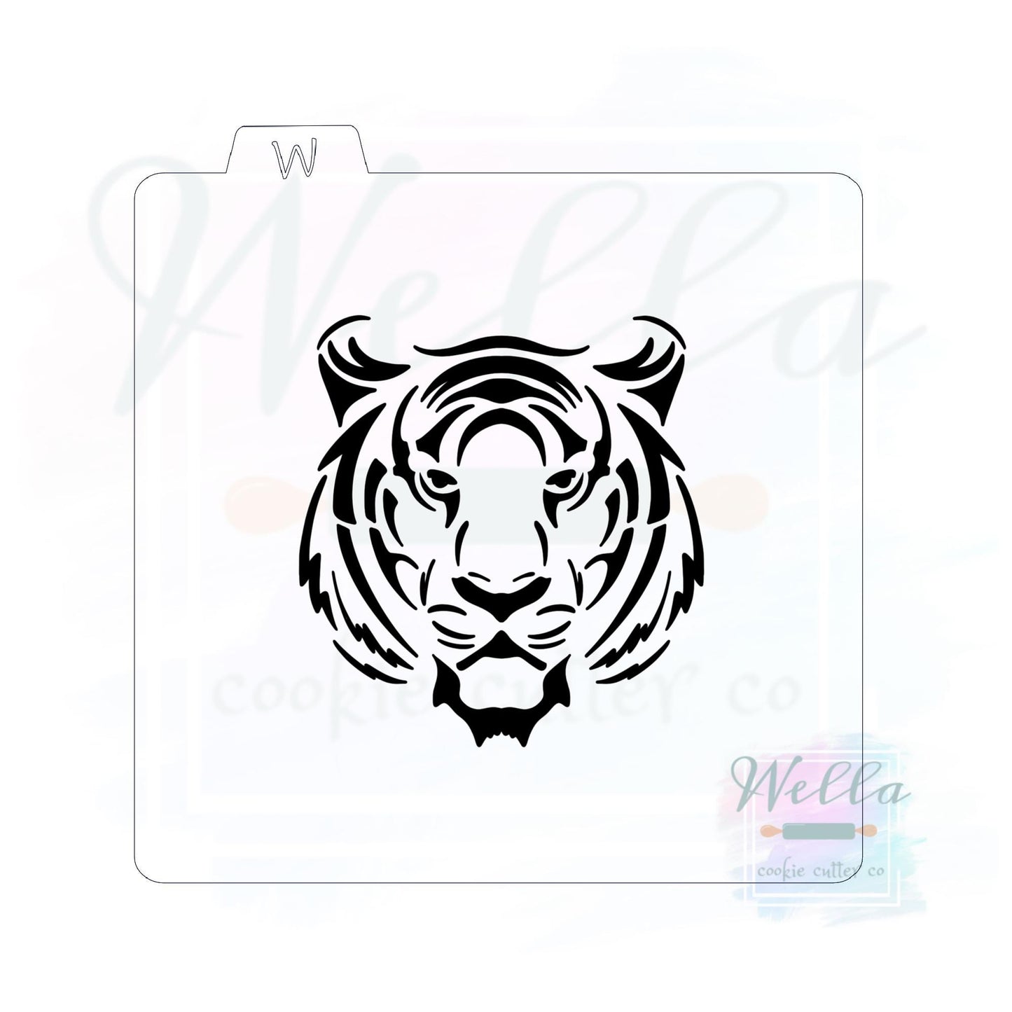 Tiger Face Cookie Stencil