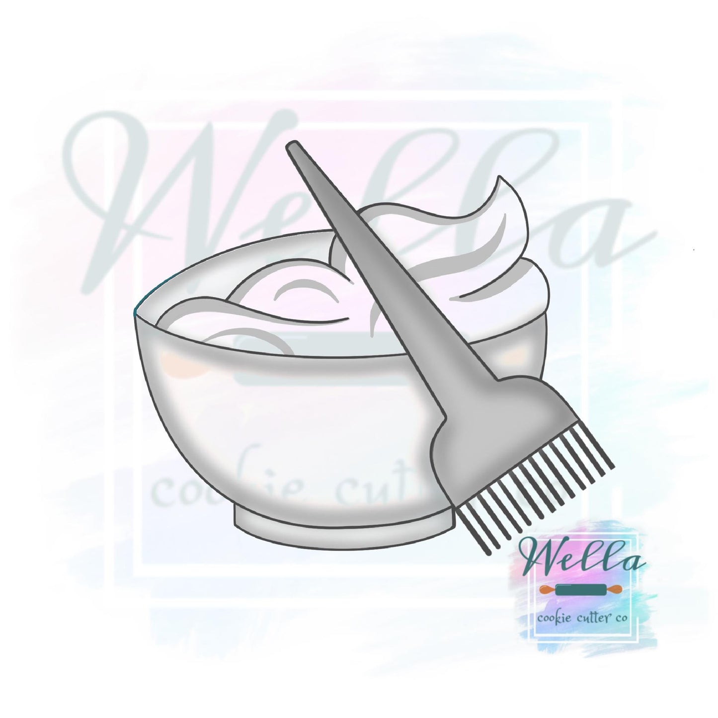 Stylist Color Bowl & Brush Cookie Cutter