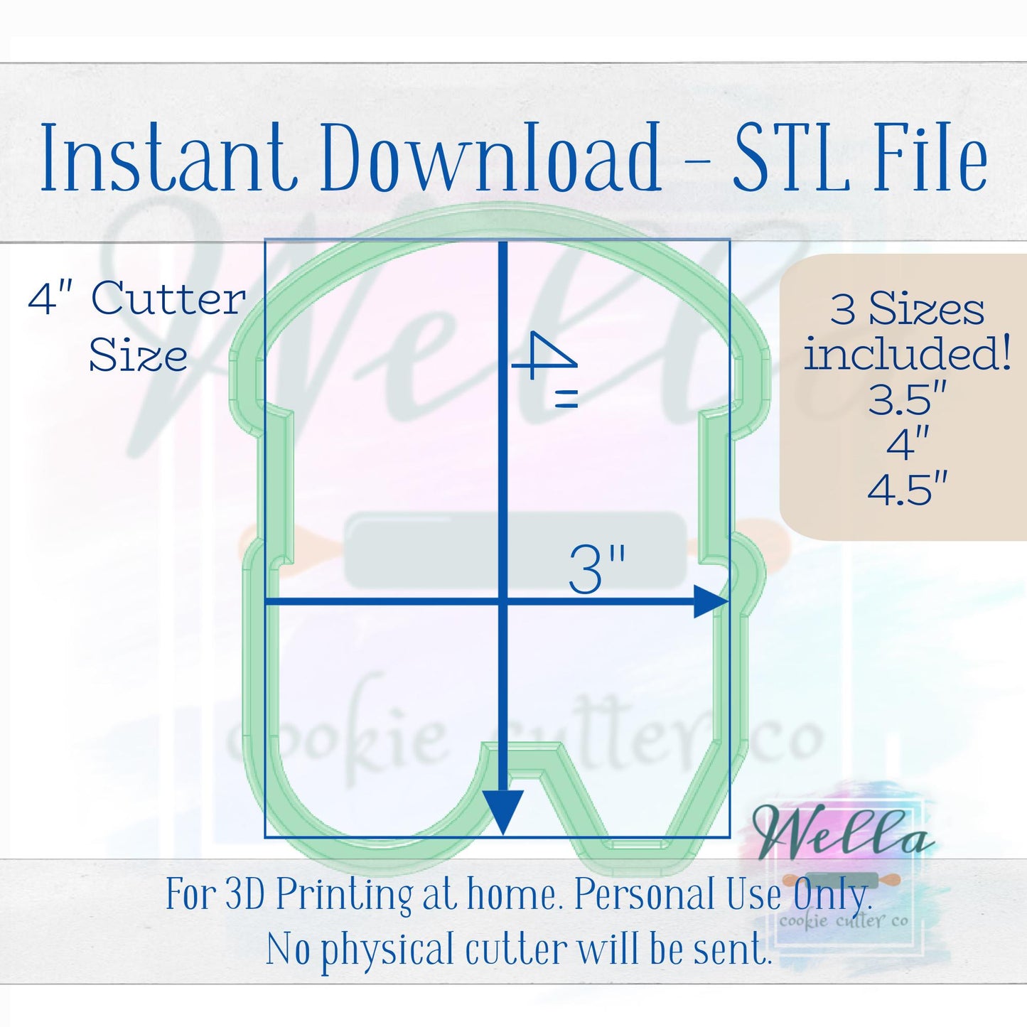 Digital STL File - Lemon Market Cart Cookie Cutter- 3 Sizes: 3.5", 4" and 4.5"