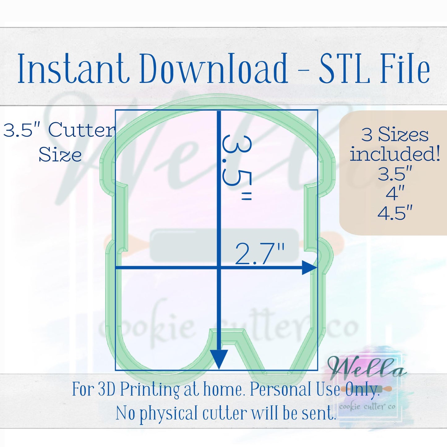 Digital STL File - Lemon Market Cart Cookie Cutter- 3 Sizes: 3.5", 4" and 4.5"