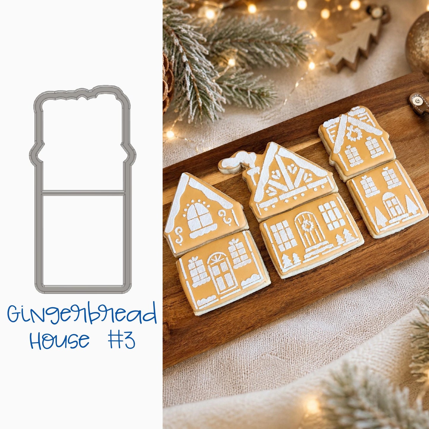Gingerbread Town Cookie Cutters & Stencil Set