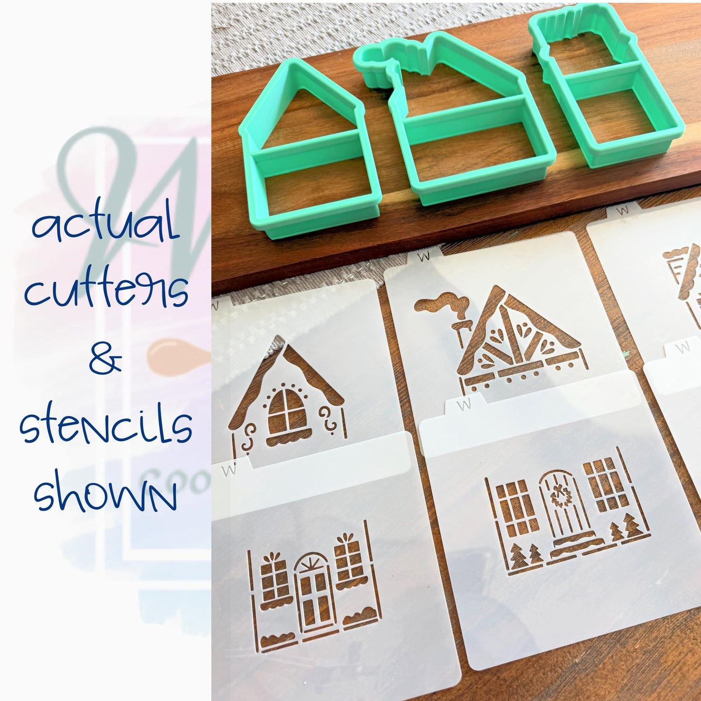 Gingerbread Town Cookie Cutters & Stencil Set