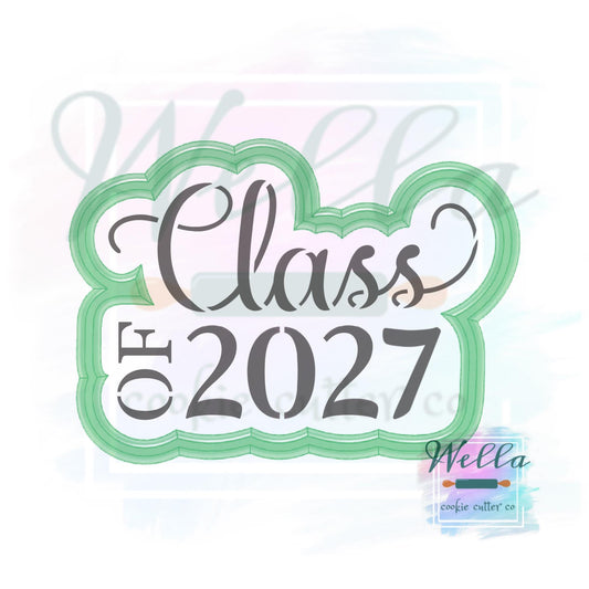 Graduation Class of 2027 #1 Cookie Cutter with Optional Stencil