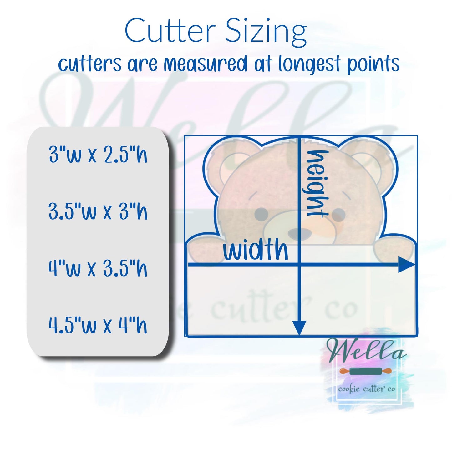 Peeking Bear Name Plaque Cookie Cutter