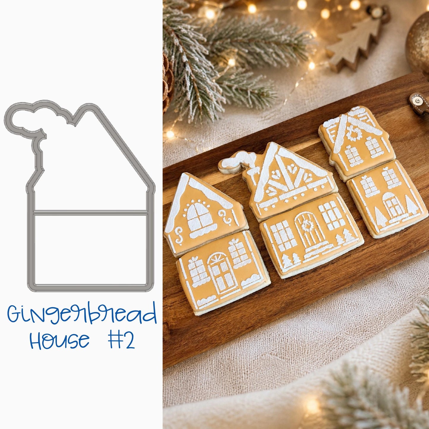 Gingerbread Town Cookie Cutters & Stencil Set