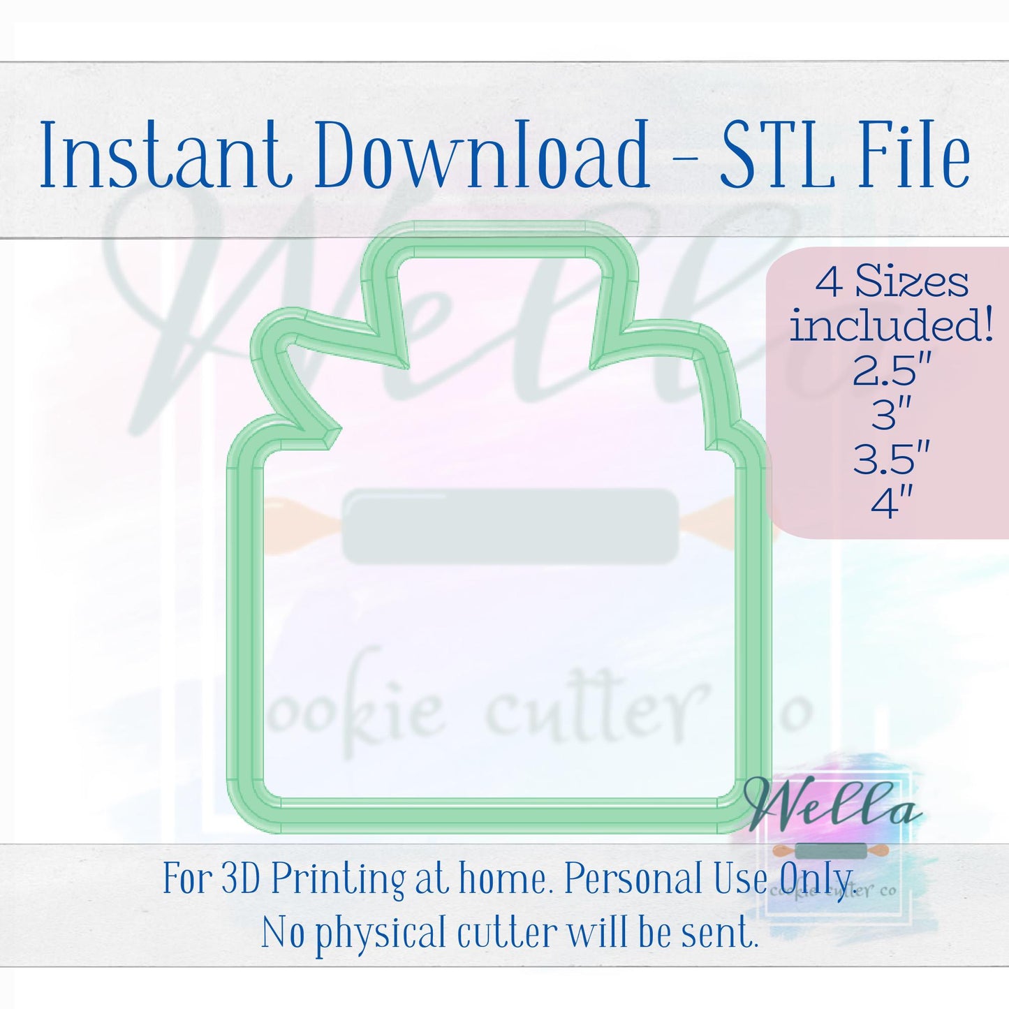 Digital STL File - Perfume Bottle Cookie Cutter - 4 Sizes