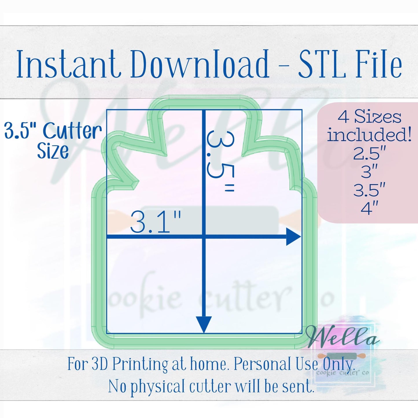 Digital STL File - Perfume Bottle Cookie Cutter - 4 Sizes