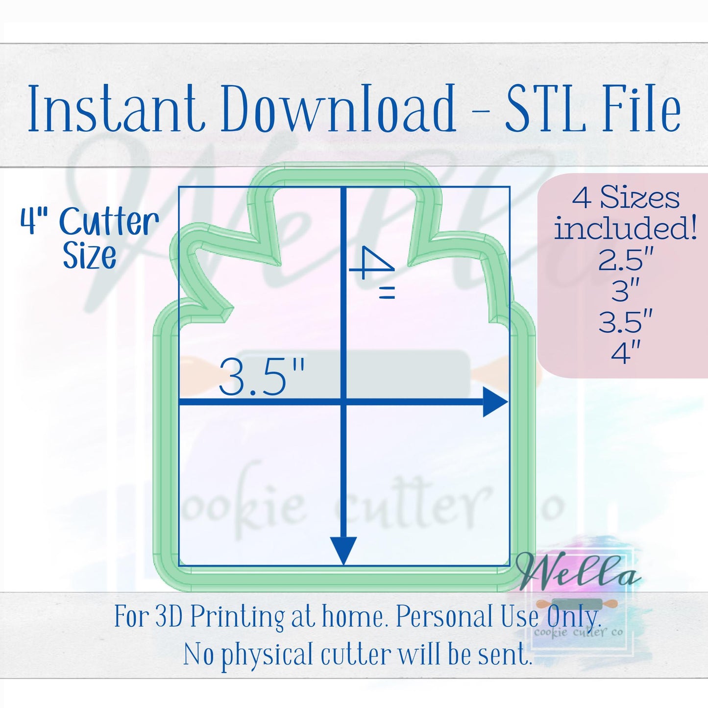 Digital STL File - Perfume Bottle Cookie Cutter - 4 Sizes