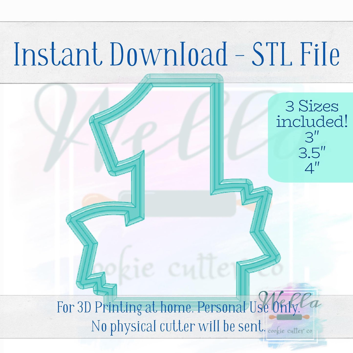 Digital STL File - Number 1 with Banner Cookie Cutter - 3 Sizes