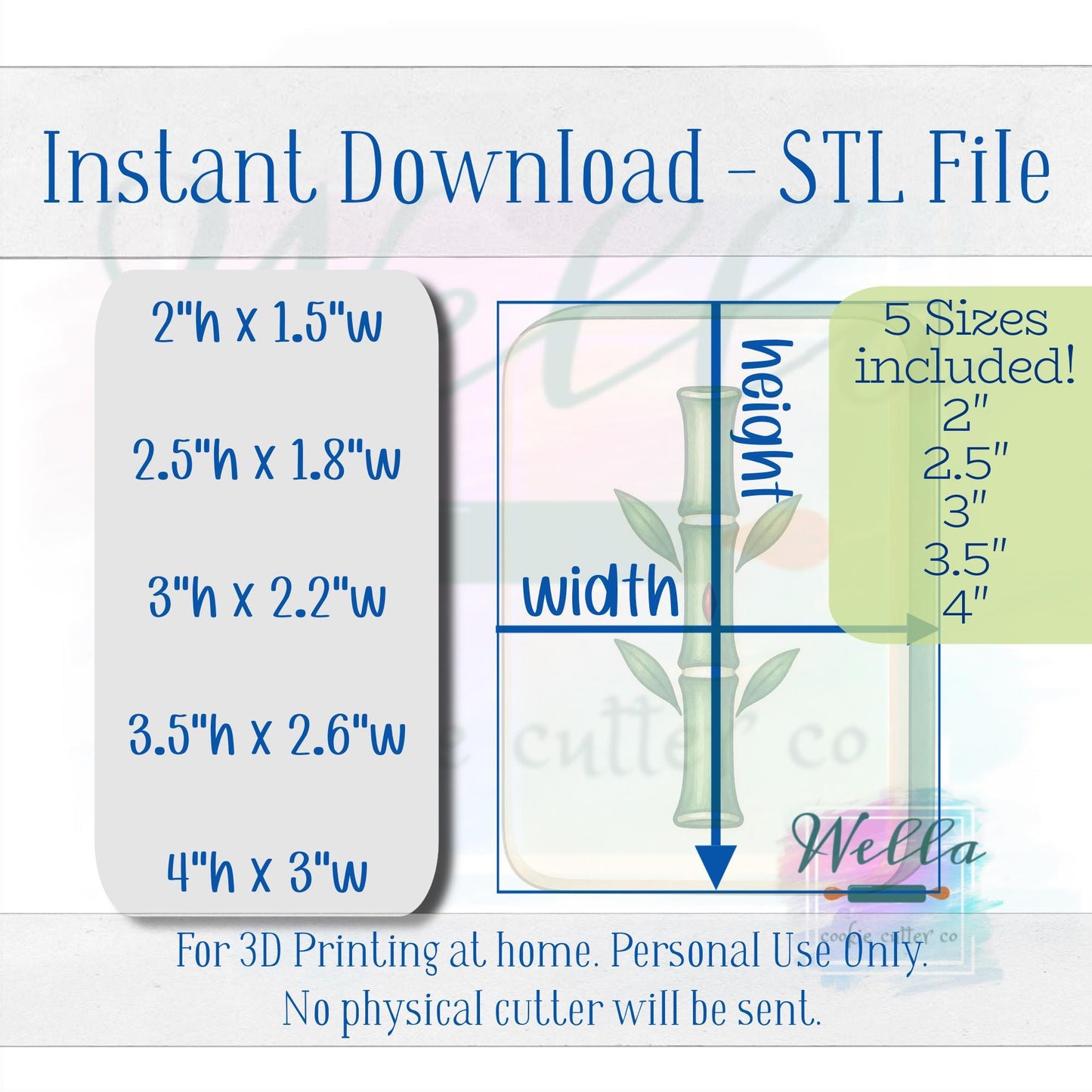 Digital STL File - Mahjong Single Tile Cookie Cutter - 5 Sizes Included