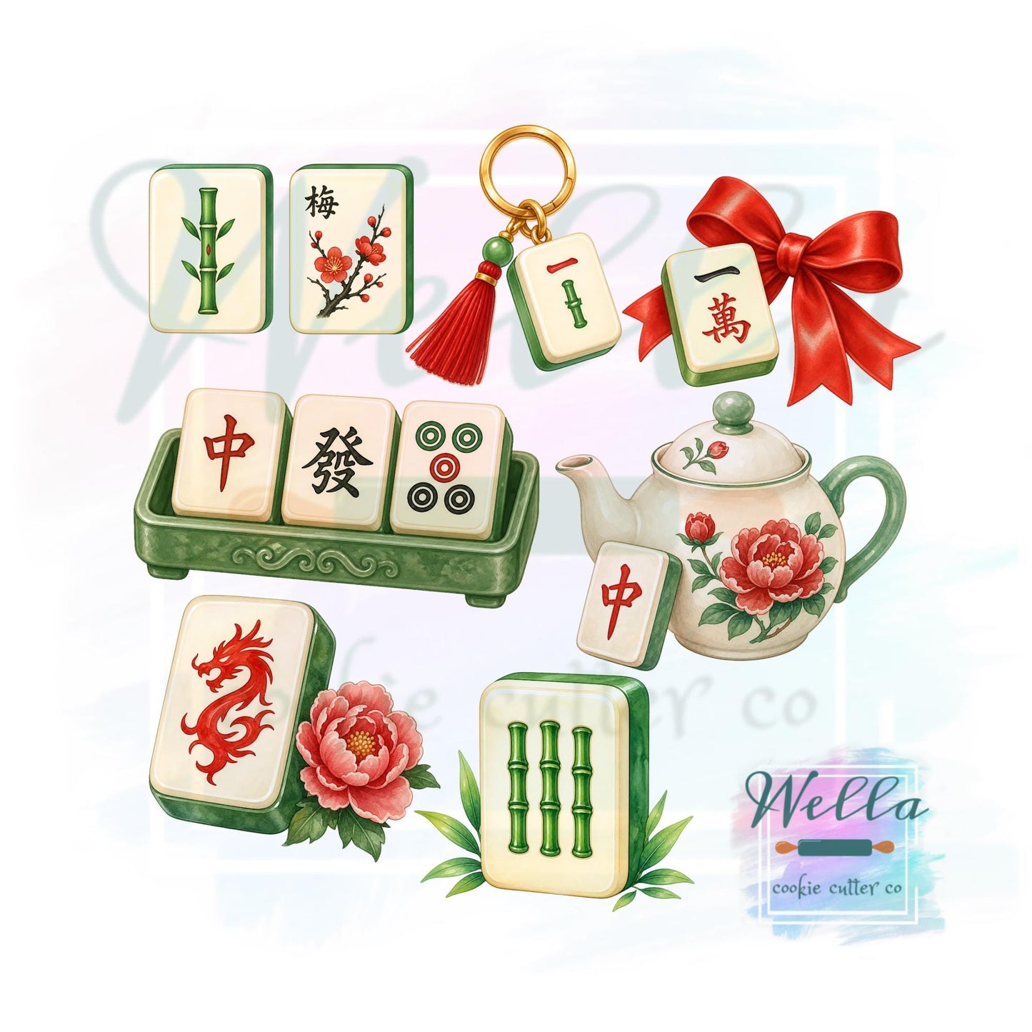 Mahjong Themed Cookie Cutters