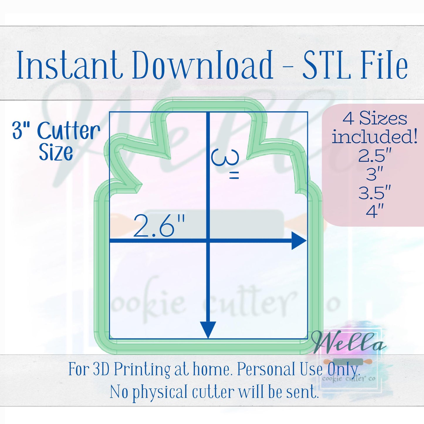 Digital STL File - Perfume Bottle Cookie Cutter - 4 Sizes
