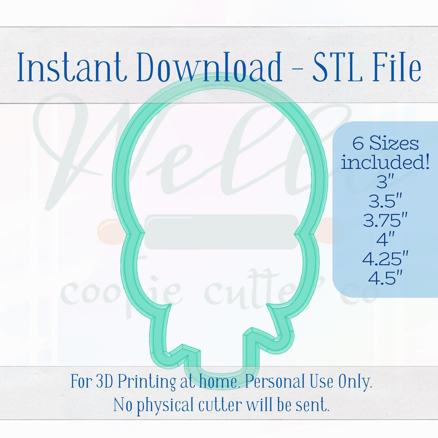 Digital STL File - Lollipop with Bow Cookie Cutter- 6 Sizes