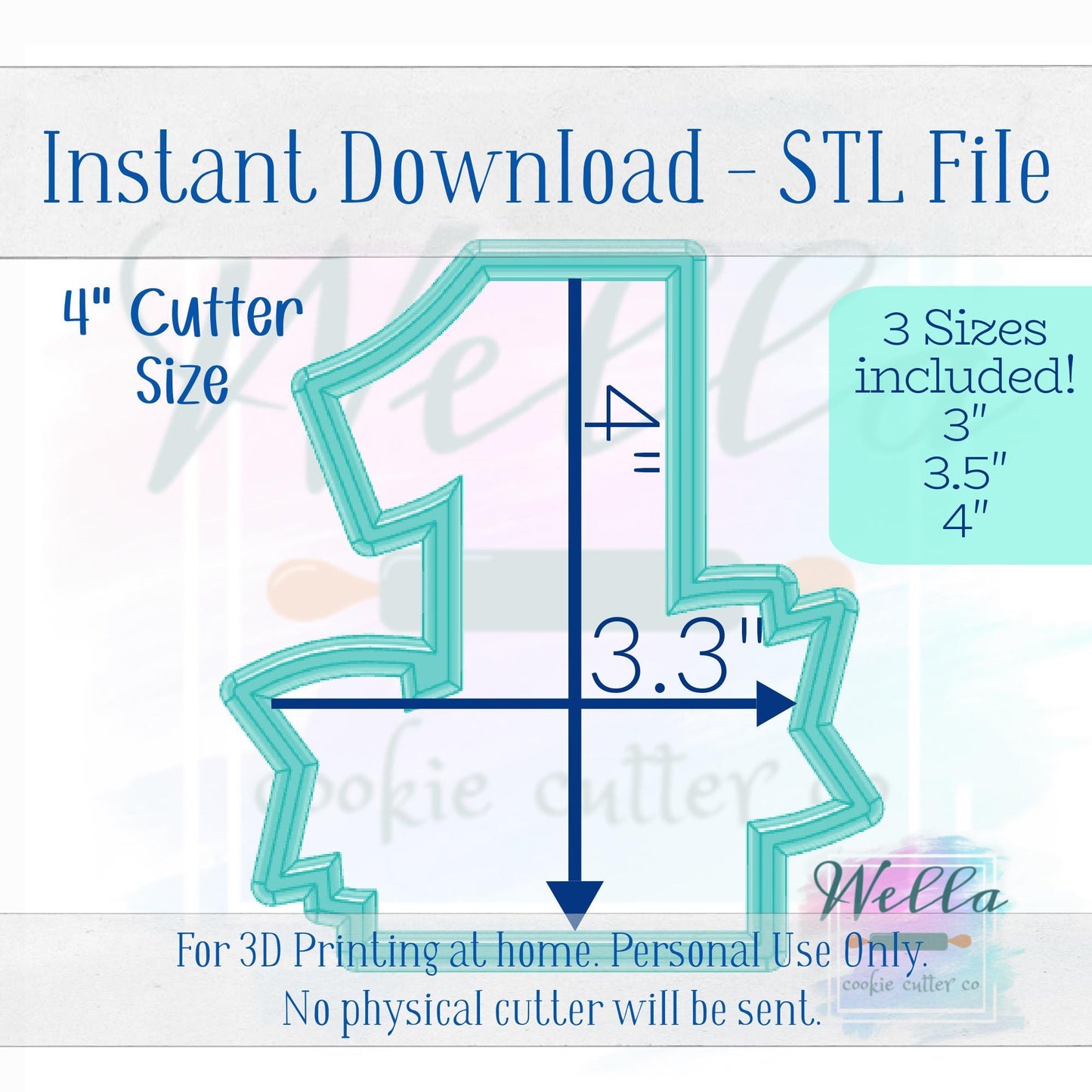 Digital STL File - Number 1 with Banner Cookie Cutter - 3 Sizes