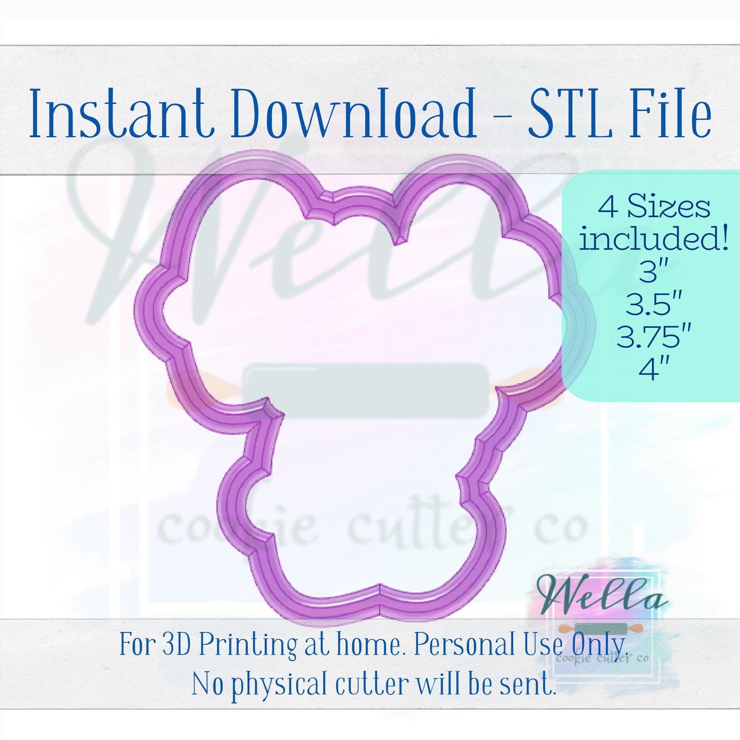 Digital STL File - Bride to Be #1 Cookie Cutter - 4 Sizes