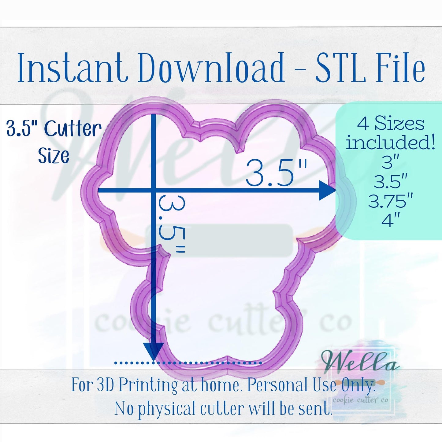 Digital STL File - Bride to Be #1 Cookie Cutter - 4 Sizes