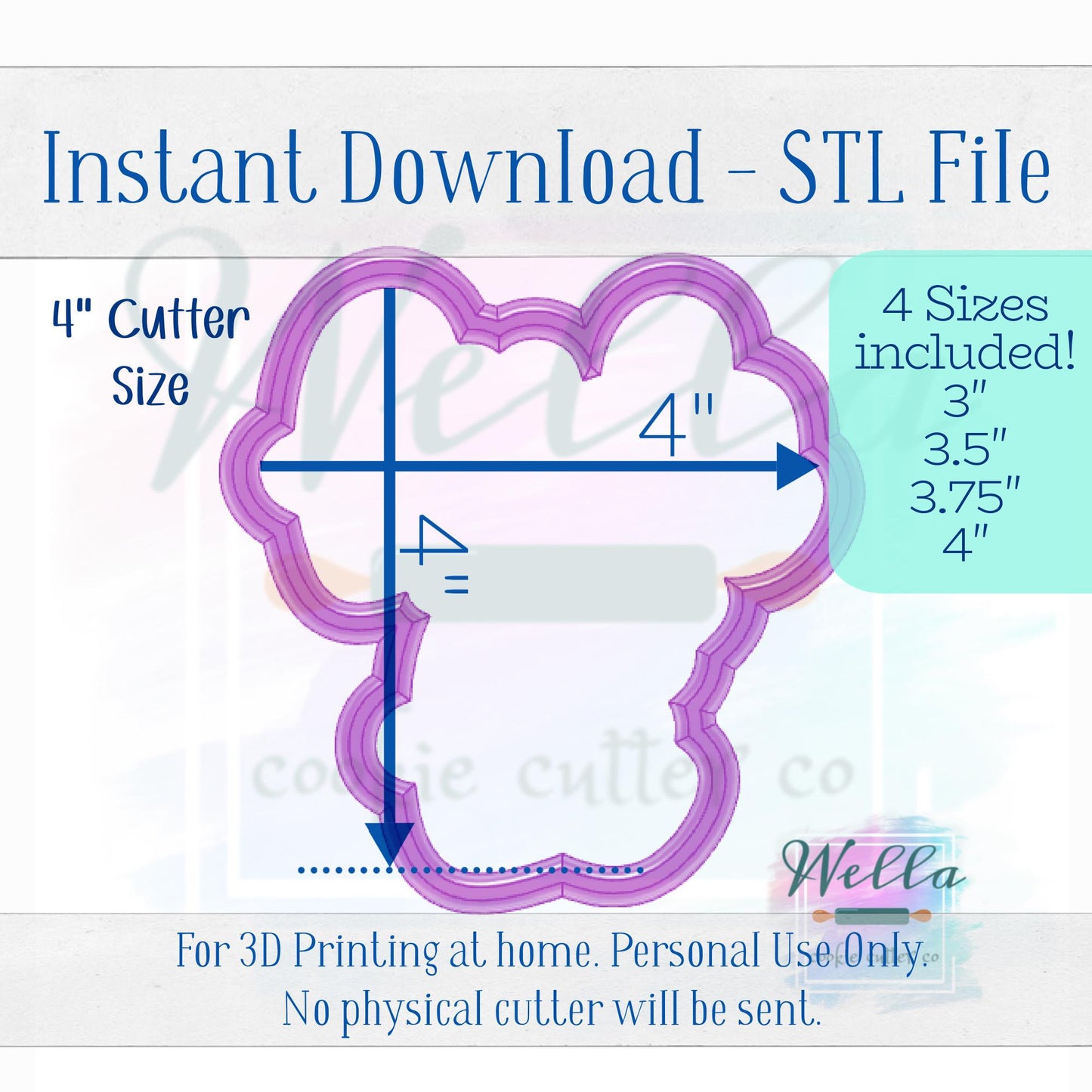 Digital STL File - Bride to Be #1 Cookie Cutter - 4 Sizes