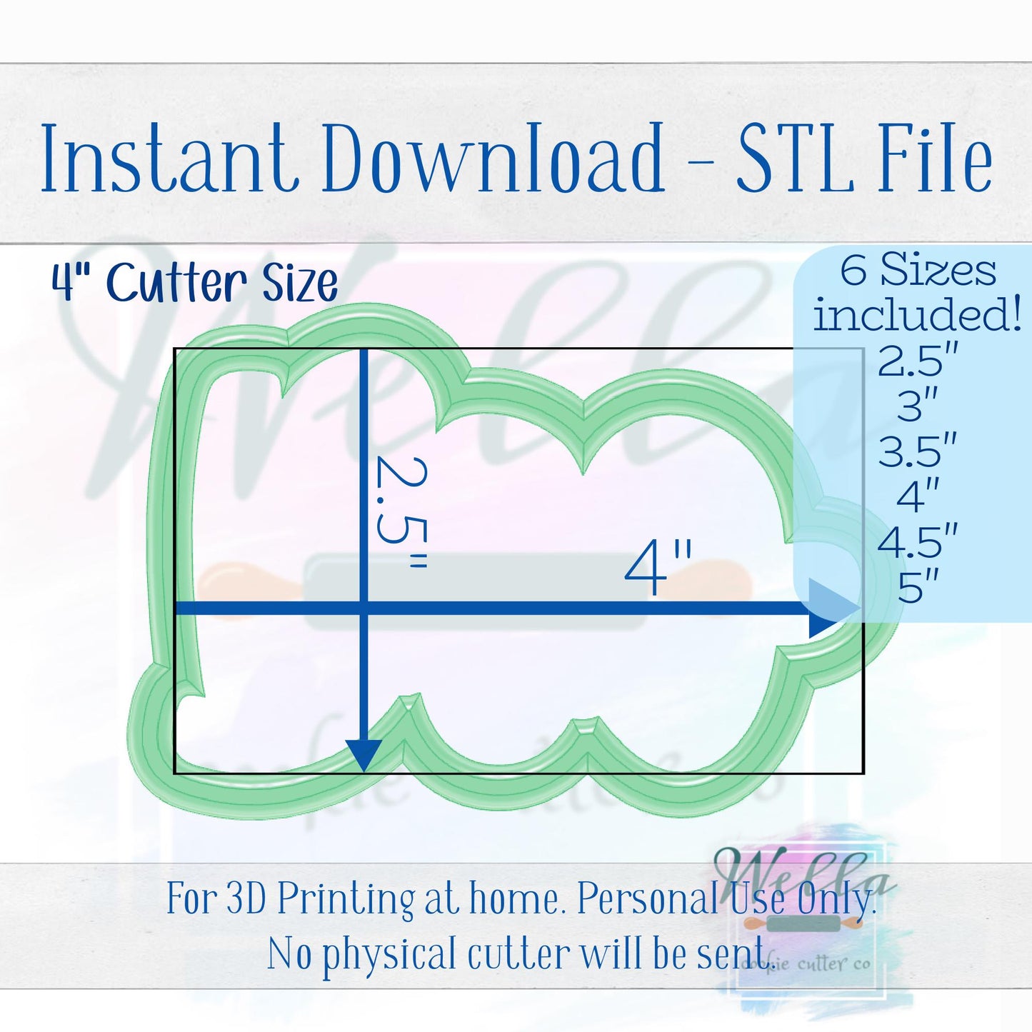 Digital STL File - BOO Text Cookie Cutter - 6 Sizes Included